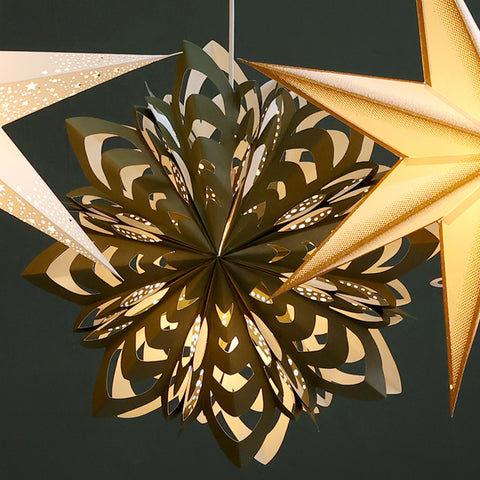 Étoile décorative en papier olive
