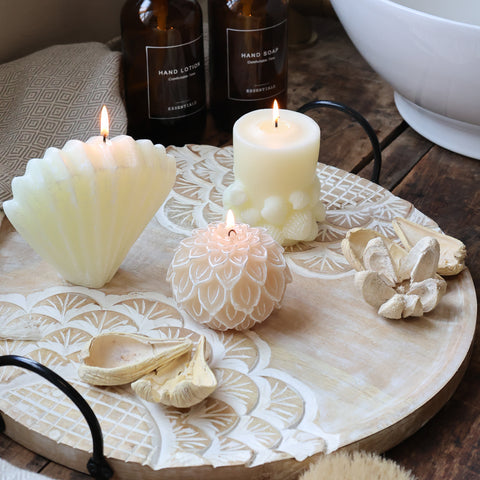 Vienne Bougie Nénuphar Beige