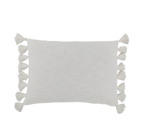 Coussin Beige avec Pompons