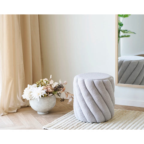 Pouf Sana en tissu bouclette