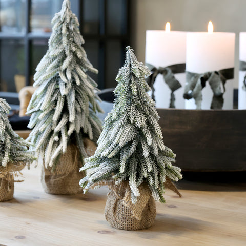Sapin décoratif avec neige 27 cm