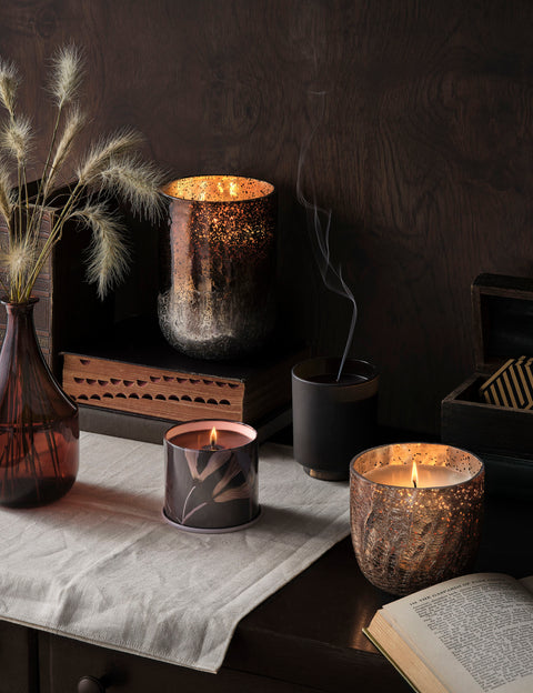 Bougie en verre Woodfire