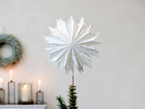 Pointe de sapin étoile en papier crème