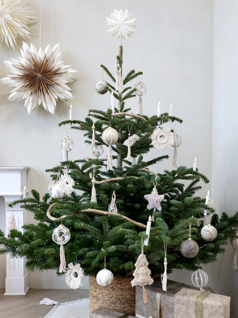 Pointe de sapin étoile en papier crème