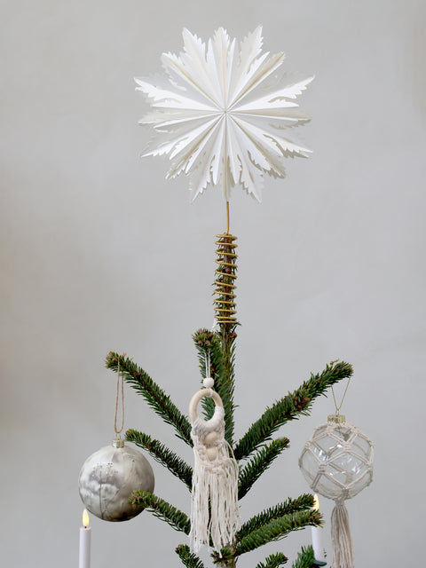 Pointe de sapin étoile en papier crème