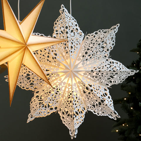 Étoile décorative en papier crème