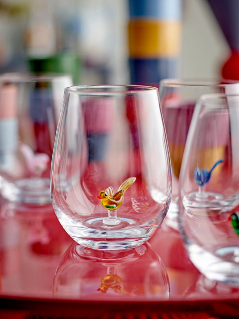 Verre Oiseau Céleste Bleu