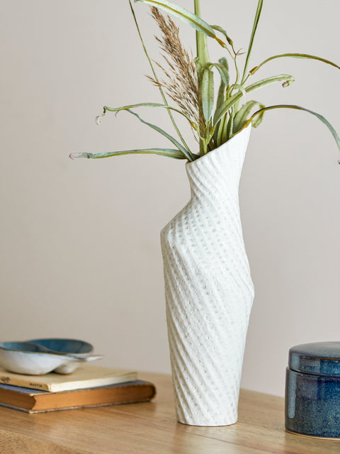 Vase Fikla blanc en grès