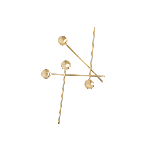 Longues cuillères fines dorées