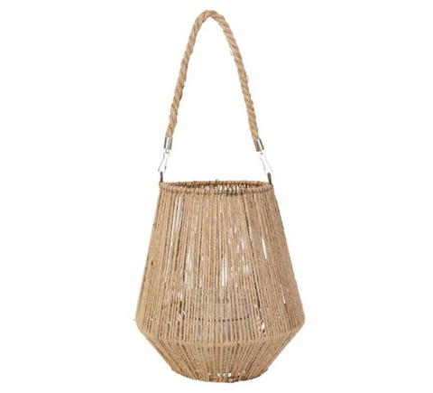 Lanterne en corde naturelle H37 cm