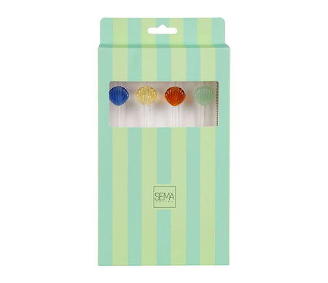 Paille en verre Coquillage