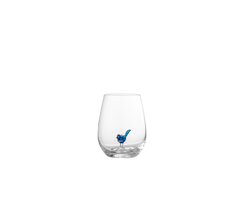 Verre Oiseau Céleste Bleu