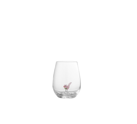 Verre Oiseau Ambre Doré