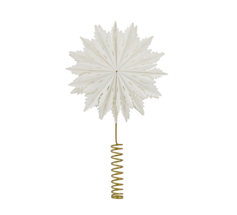 Pointe de sapin étoile en papier crème