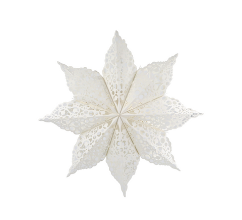 Étoile décorative en papier crème