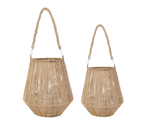 lanterne en corde naturelle H20 cm