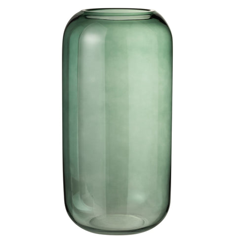 Green Glass Cylinder Vase